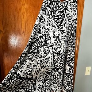 Rafaella Black and White Asymmetrical Maxi Skirt Resort Wear